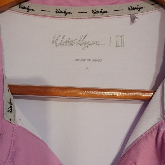 Walter Hagen SS Cotton Spandex Pink/Geometrical design Large - Picture 2 of 12